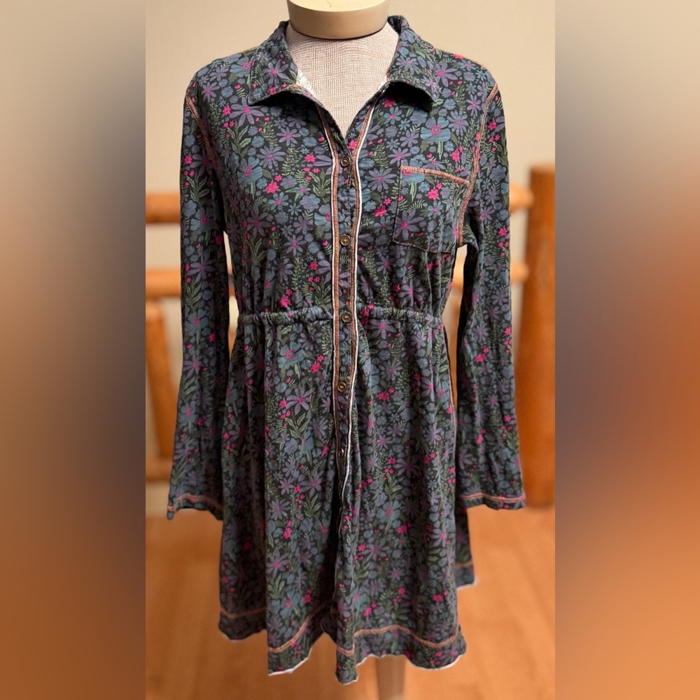 natural life Christa Knit Cotton Mini Dress - Drawn Garden - size Small - Picture 4 of 12